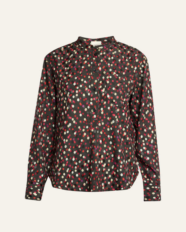 Rusak Polka Dot Silk-Blend Blouse